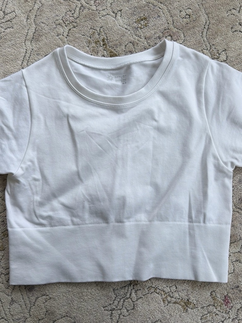 Aerie White Crewneck Crop Top